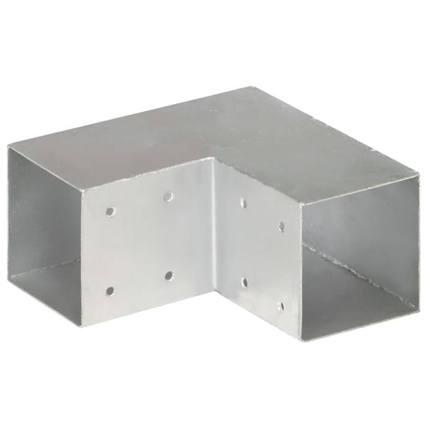 vidaXL Stolpesko 4 stk L-form galvanisert metall 91x91 mm
