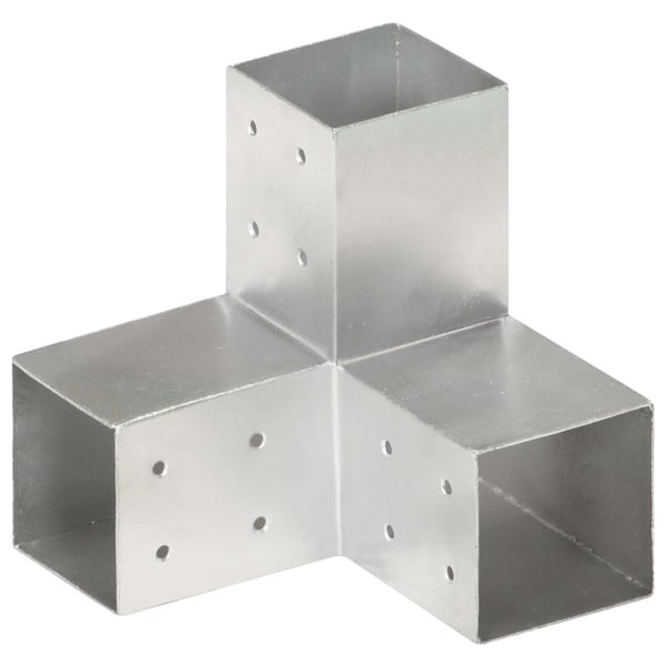 vidaXL Stolpesko Y-form galvanisert metall 81x81 mm