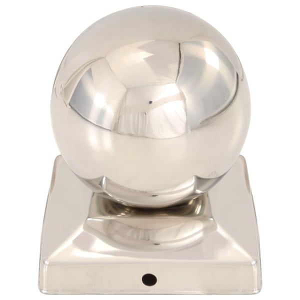 vidaXL Stolpehatter 6 stk ballformet rustfritt stål 91x91 mm