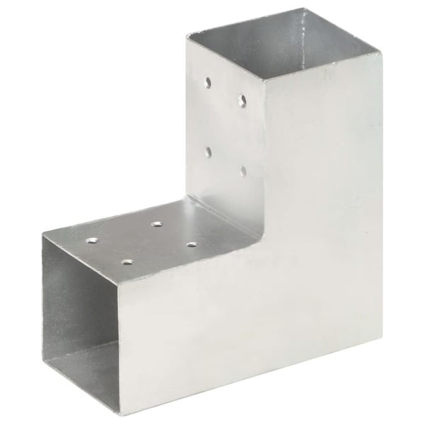 vidaXL Stolpesko 4 stk L-form galvanisert metall 81x81 mm
