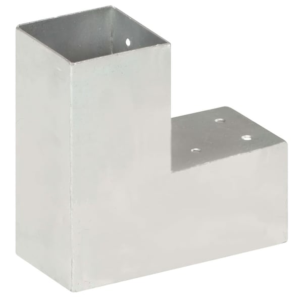 vidaXL Stolpesko 4 stk L-form galvanisert metall 81x81 mm