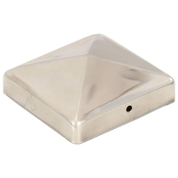 vidaXL pyramideformet stolpehætte 6 stk. 91x91 mm rustfrit stål