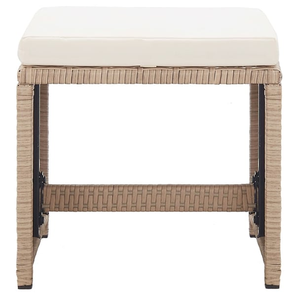 vidaXL udendørs spisebordssæt 17 dele med hynder polyrattan beige