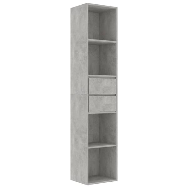 vidaXL Bokhylle betonggrå 36x30x171 cm konstruert tre