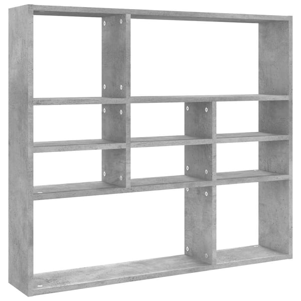 vidaXL Vegghylle betonggrå 90x16x78 cm konstruert tre