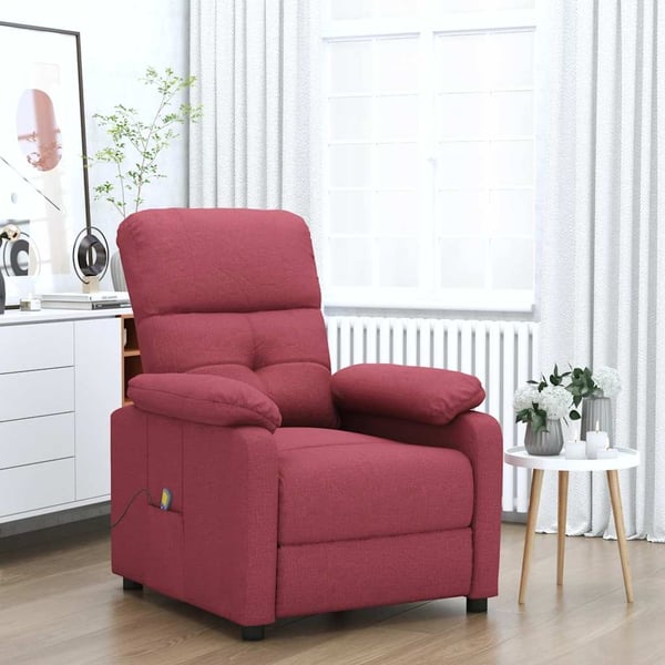 vidaXL massagestol stof vinrød