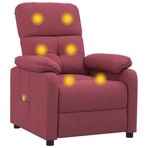 vidaXL massagestol stof vinrød