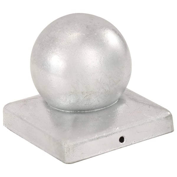 vidaXL globusformet stolpehætte 6 stk. 101x101 mm galvaniseret metal
