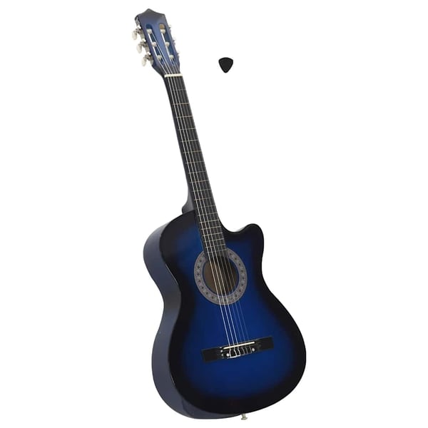 vidaXL Western klassisk cutaway gitar med 6 strenger blå nyansert 38"