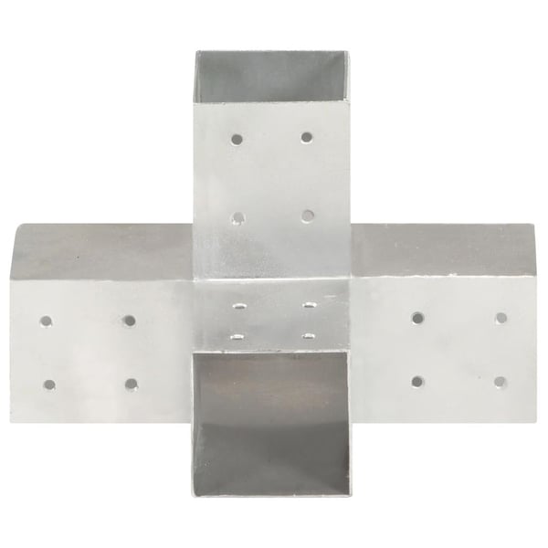vidaXL Stolpesko 4 stk X-form galvanisert metall 81x81 mm