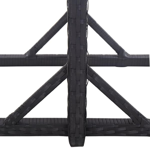 vidaXL Hagebord svart 110x53x72 cm glass og polyrotting