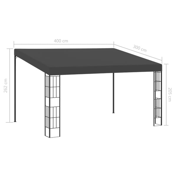 vidaXL Veggmontert paviljong 3x4 m antrasitt stoff