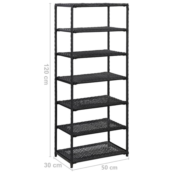 vidaXL skoreol 50x30x120 cm polyrattan sort
