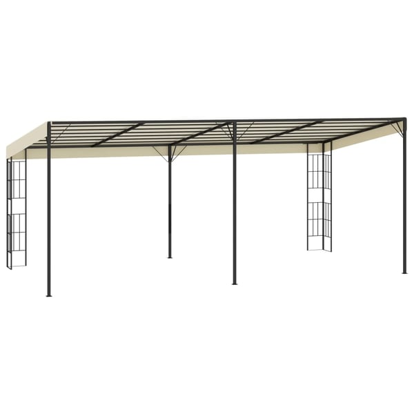vidaXL Veggmontert paviljong 3x6 m kremhvit stoff