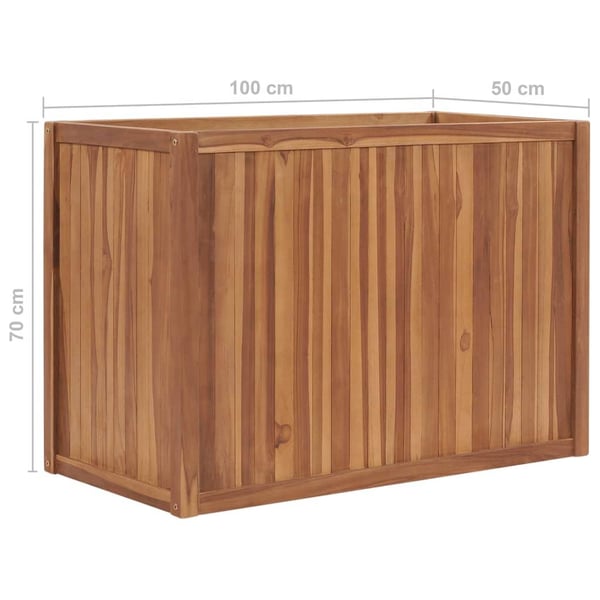 vidaXL Høybed 100x50x70 cm heltre teak