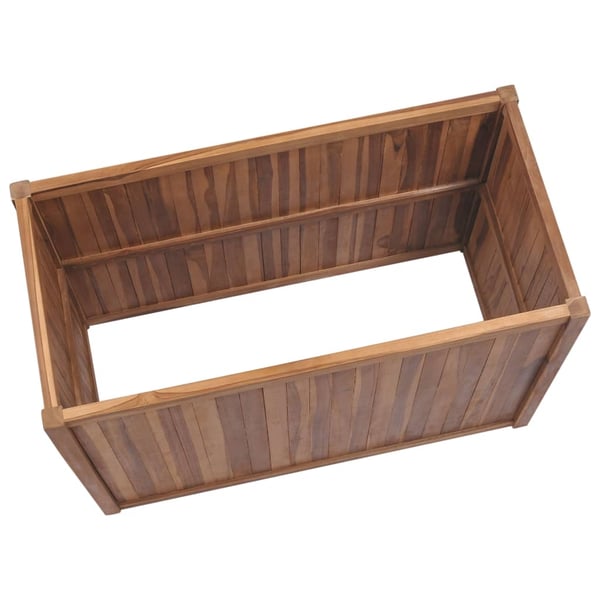 vidaXL hævet plantekasse 100x50x50 cm massivt teaktræ