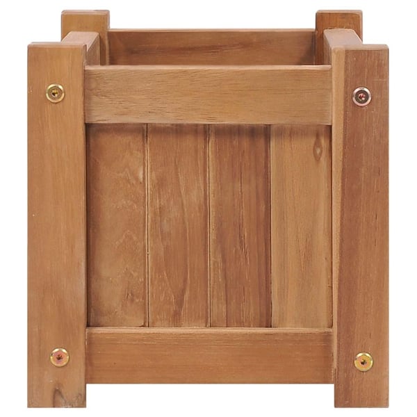 vidaXL hævet plantekasse 50x25x25 cm massivt teaktræ