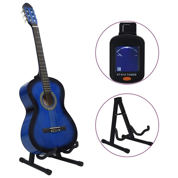 vidaXL Klassisk gitarr 12 delar blå 4/4 39