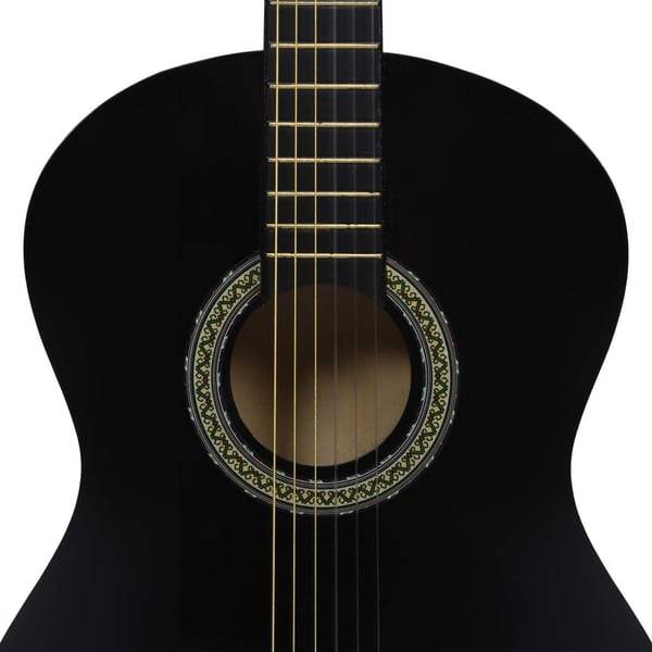 vidaXL Gitarr för nybörjare klassisk svart 4/4 39 amerikansk lind