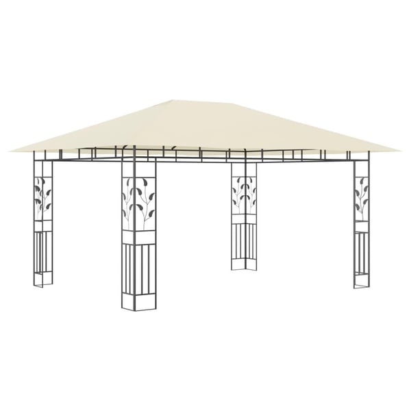 vidaXL Paviljong med myggnett 4x3x2,73 m kremhvit 180 g/m²