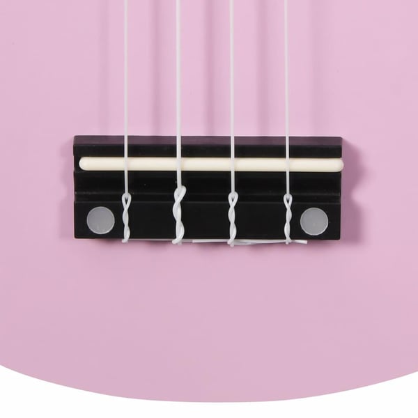 vidaXL Sopran-ukulele sett med veske for barn rosa 21