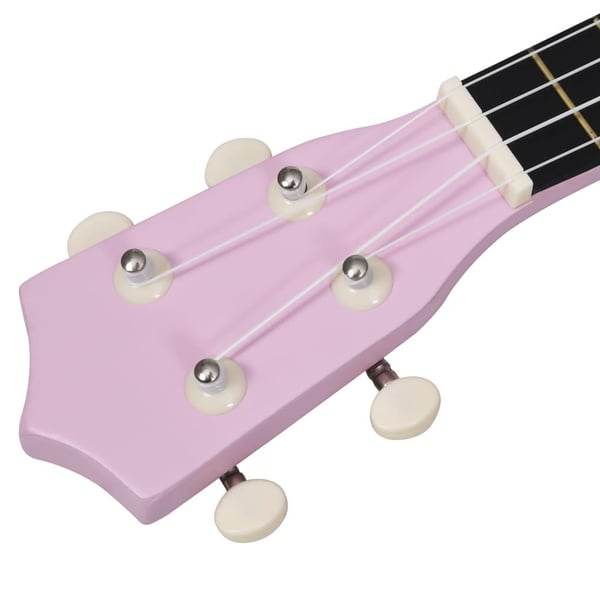 vidaXL Sopran-ukulele sett med veske for barn rosa 21