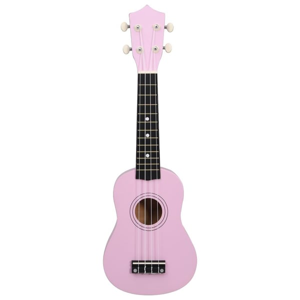 vidaXL Sopran-ukulele sett med veske for barn rosa 21