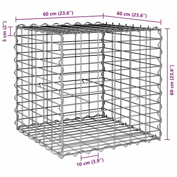 vidaXL Gabion høybed kubeformet ståltråd 60x60x60 cm
