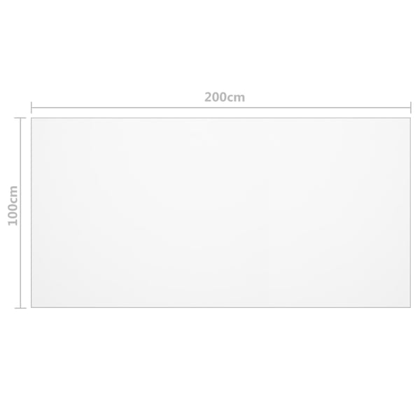 vidaXL Bordbeskytter gjennomsiktig 200x100 cm 1,6 mm PVC