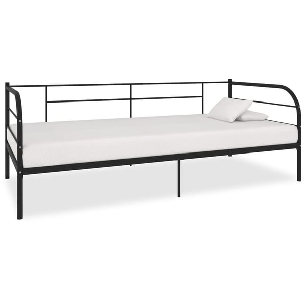 vidaXL Ramme til dagseng svart metall 90x200 cm