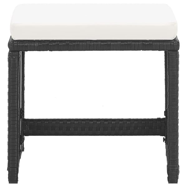 vidaXL havetaburetter 2 stk. med hynder polyrattan sort