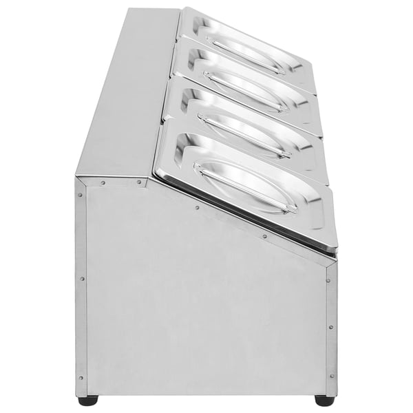 vidaXL GN-beholder med 4 GN 1/6 beholdere rustfritt stål