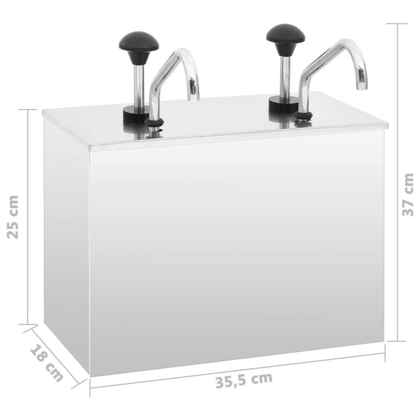 vidaXL Sausedispenser rustfritt stål 2 x 3,5 L