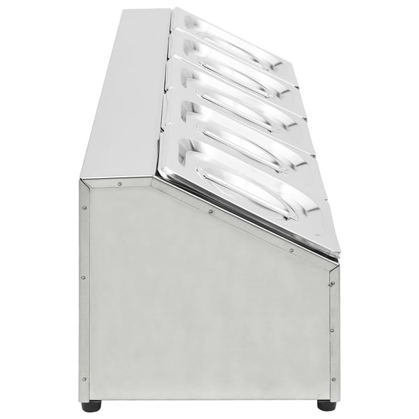 vidaXL GN-beholder med 5 GN 1/6 beholdere rustfritt stål