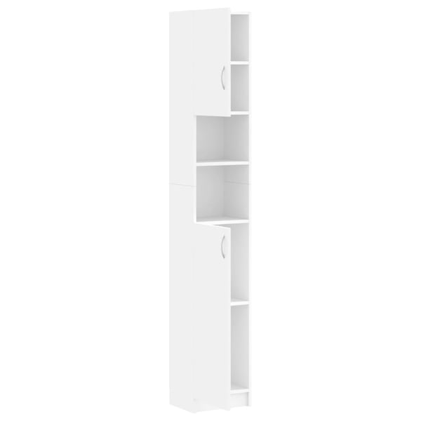 vidaXL badeværelsesskab 32x25,5x190 cm spånplade hvid
