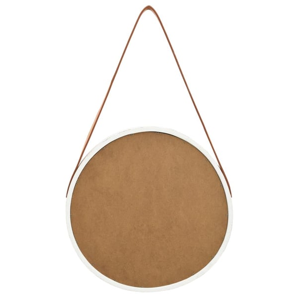 vidaXL Veggspeil med stropp 40 cm hvit