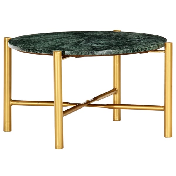 vidaXL sofabord 60x60x35 cm ægte sten med marmortekstur grøn
