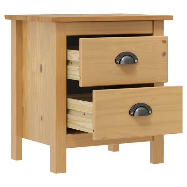 vidaXL Nattbord Hill 46x35x49,5 cm heltre furu