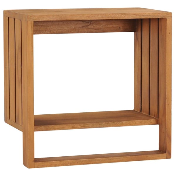 vidaXL vægmonteret håndklædeholder 35x20x35 cm massivt teaktræ
