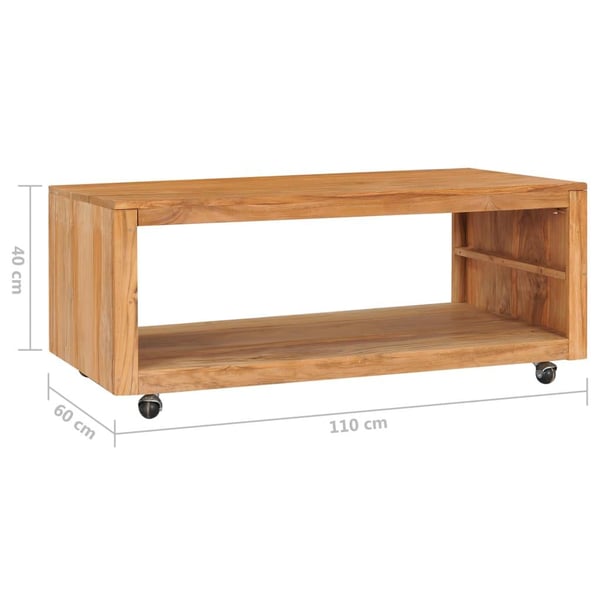 vidaXL sofabord 110x60x40 cm massivt teaktræ