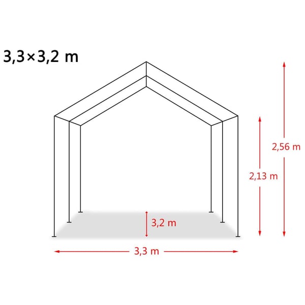 vidaXL Flyttbart kvegtelt PVC 550 g/m² 3,3x3,2 m mørkegrønn