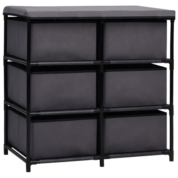 vidaXL Säilytyskaappi 6 laatikolla 55x29x55 cm harmaa teräs