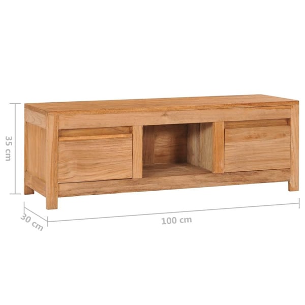 vidaXL tv-bord 100x30x35 cm massivt teaktræ