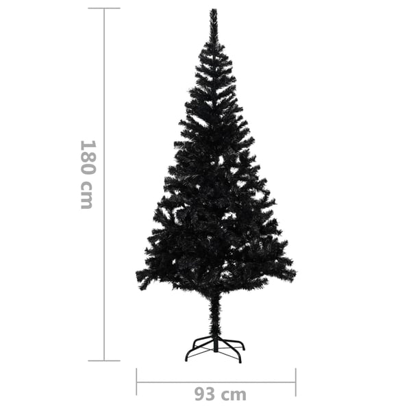 vidaXL Tekojoulukuusi jalustalla musta 180 cm PVC