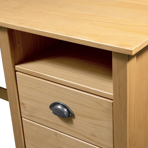 vidaXL Skrivebord Hill med 3 skuffer 120x50x74 cm heltre furu