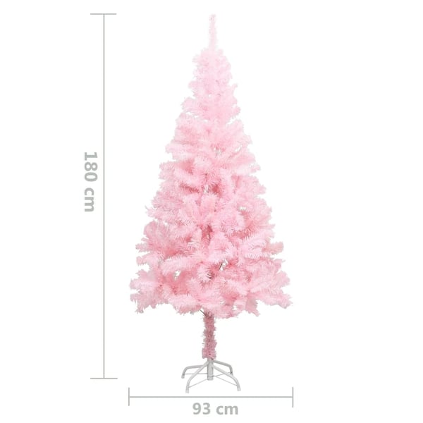 vidaXL Tekojoulukuusi jalustalla pinkki 180 cm PVC