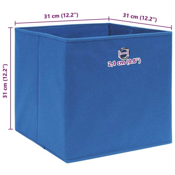 vidaXL Oppbevaringsbokser 4 stk blå 32x32x32 cm stoff