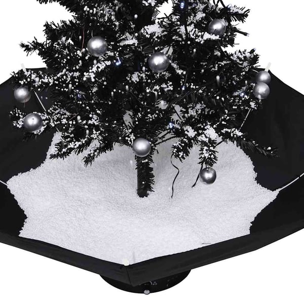 vidaXL juletræ med snefald paraplyfod 75 cm PVC sort