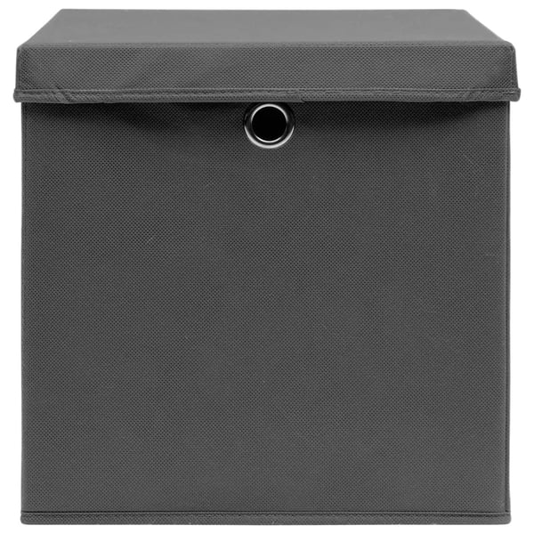vidaXL Säilytyslaatikot kansilla 4 kpl harmaa 32x32x32 cm kangas