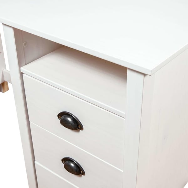 vidaXL Skrivebord Hill hvit 150x50x74 cm heltre furu